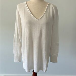 J. Crew white Linen Blend Tunic Sweater